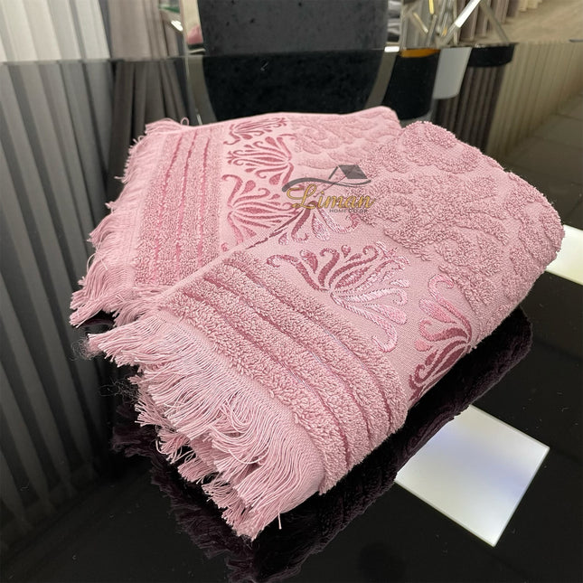 Liman Home Decor - Liman Online NUPAK KATOEN HANDDOEK 50 X 90CM ROZE