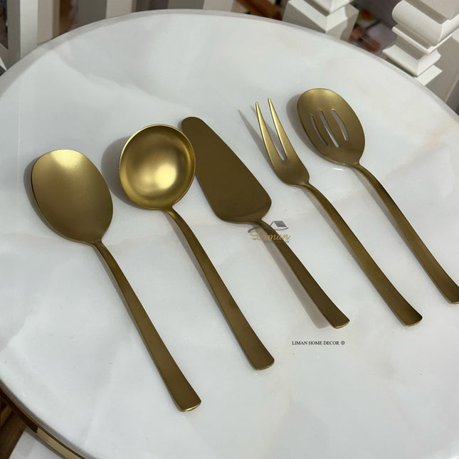 Liman Home Decor - Liman Online OKYANUS KEUKENGEREISET 5 DELIG  MAT GOUD