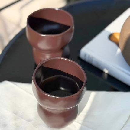 Liman Home Decor - Liman Online Organic keramieken Mok Matt Mocha | 2 Delig