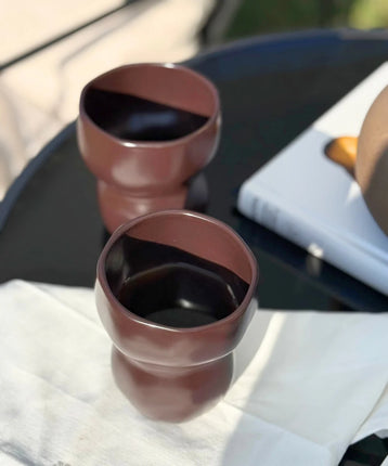 Liman Home Decor - Liman Online Organic keramieken Mok Matt Mocha | 2 Delig