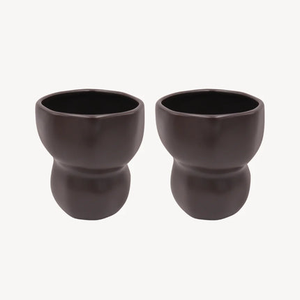 Liman Home Decor - Liman Online Organic keramieken Mok Matt Mocha | 2 Delig