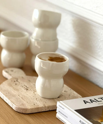 Liman Home Decor - Liman Online Organic keramieken Mok Wit | 2 Delig