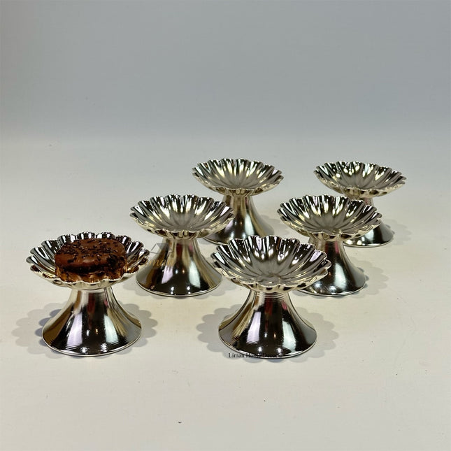 Liman Home Decor - Liman Online Papatya Dessertschalen 9cc Zilver 6 Delig