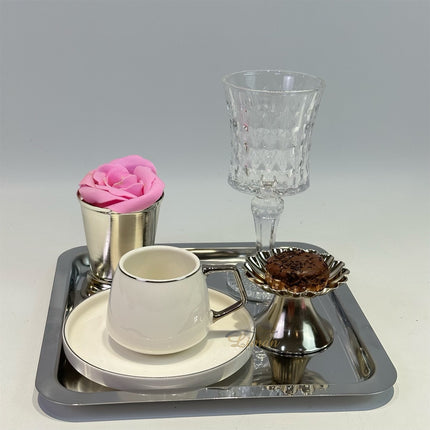 Liman Home Decor - Liman Online Papatya Dessertschalen 9cc Zilver 6 Delig