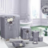 Liman Home Decor - Liman Online Pileli 10 Delig Wasmandset + Badset Grijs