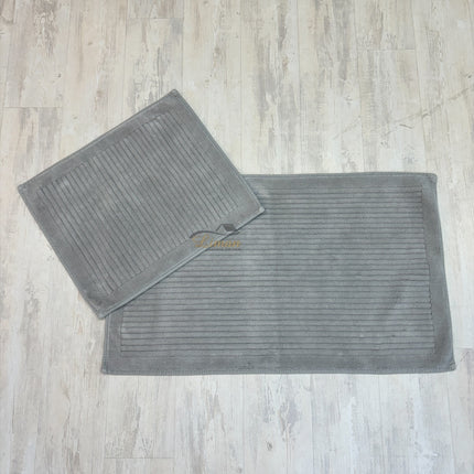 Liman Home Decor - Liman Online Pileli Badmatset Grijs