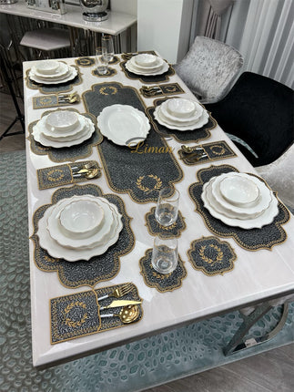 Liman Home Decor - Liman Online Placematset 19 Delig | 6 Persoons Damask