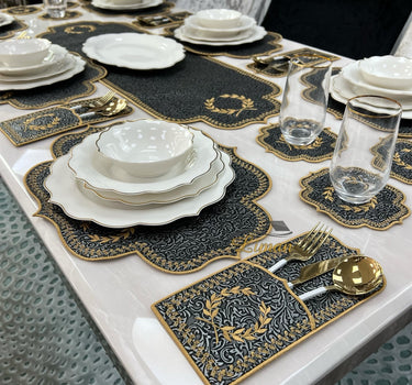 Liman Home Decor - Liman Online Placematset 19 Delig | 6 Persoons Damask