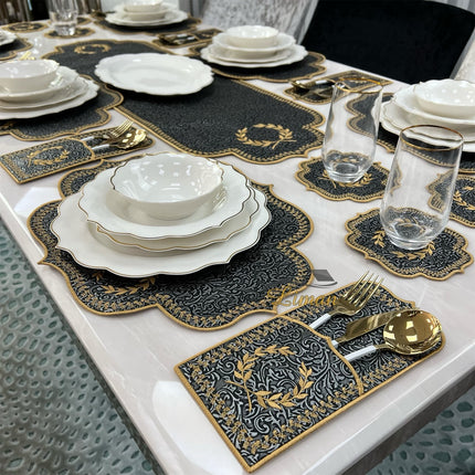 Liman Home Decor - Liman Online Placematset 19 Delig | 6 Persoons Damask