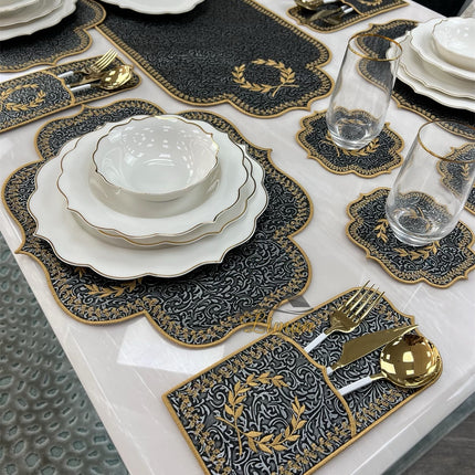 Liman Home Decor - Liman Online Placematset 19 Delig | 6 Persoons Damask