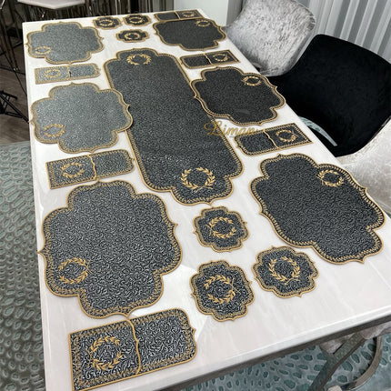 Liman Home Decor - Liman Online Placematset 19 Delig | 6 Persoons Damask