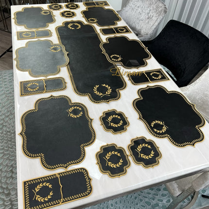 Liman Home Decor - Liman Online Placematset 19 Delig | 6 Persoons Zwart