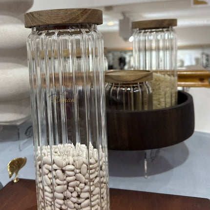 Liman Home Decor - Liman Online RUSTIC WOOD VORRAADPOT 1270ML PER STUK