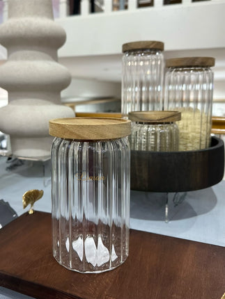 Liman Home Decor - Liman Online RUSTIC WOOD VORRAADPOT 740ML PER STUK