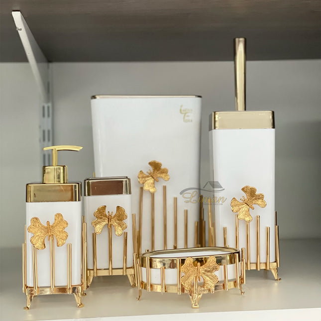 Liman Home Decor - Liman Online SNM LUXE BADSET 5 DELIG GOUD / WIT