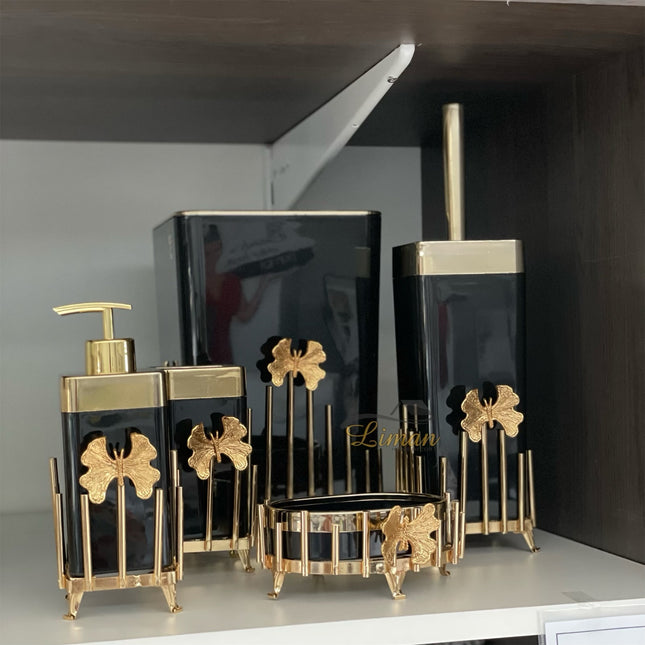 Liman Home Decor - Liman Online SNM LUXE BADSET 5 DELIG GOUD / ZWART