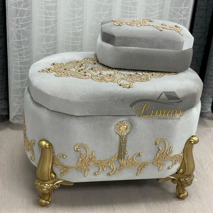 Liman Home Decor - Liman Online Sultan Bruidkisten Grijs