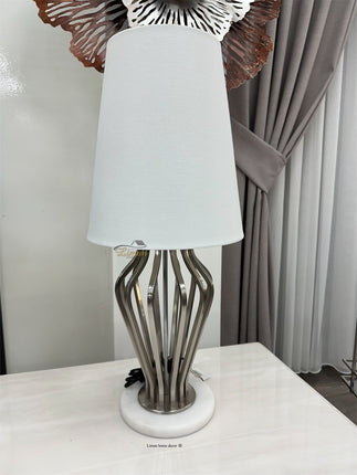 Liman Home Decor - Liman Online Tafellamp Metaal Zilver Marmer Voet