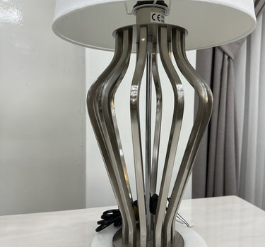 Liman Home Decor - Liman Online Tafellamp Metaal Zilver Marmer Voet