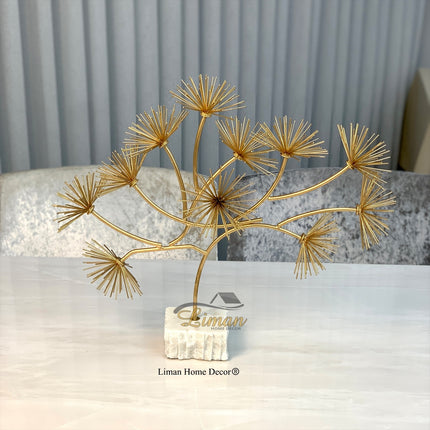 Liman Home Decor - Liman Online Telli Decoratie Agac Met Marmer Stand Gold