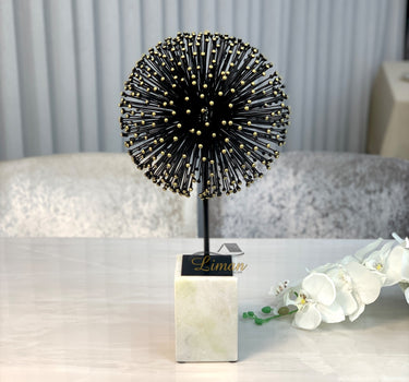 Liman Home Decor - Liman Online Telli Decoratie Bol Met Marmer Stand 54cm Zwart