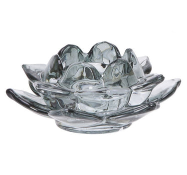 Liman Home Decor - Liman Online THEELICHTHOUDER FLOWER BLAUWGROEN 11,5X1