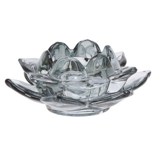 Liman Home Decor - Liman Online THEELICHTHOUDER FLOWER BLAUWGROEN 11,5X1