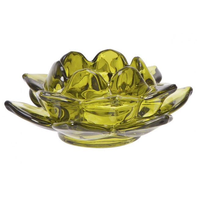 Liman Home Decor - Liman Online THEELICHTHOUDER FLOWER GROEN 11,5X11,5XH