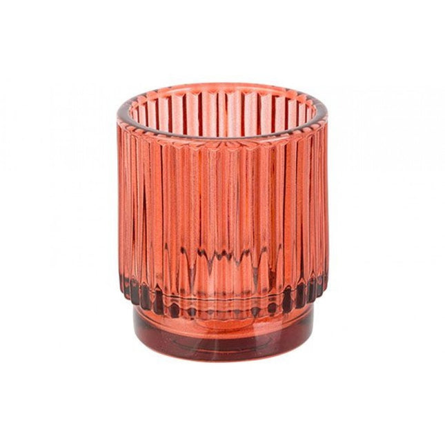 Liman Home Decor - Liman Online THEELICHTHOUDER ROOD D7XH8CM GLAS