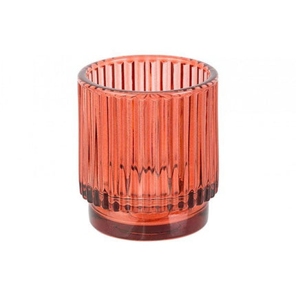 Liman Home Decor - Liman Online THEELICHTHOUDER ROOD D7XH8CM GLAS