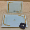 Liman Home Decor - Liman Online TIARA VERLOVINGSDIENBLAD GLAS WIT | GOUD
