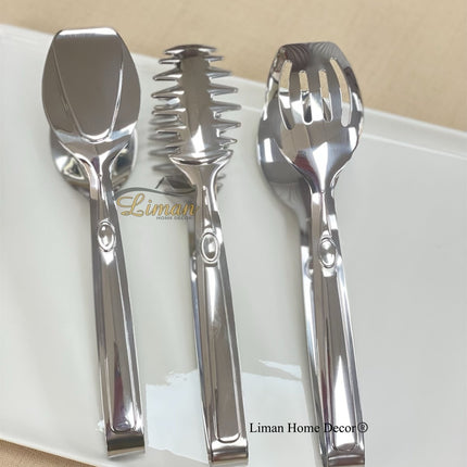 Liman Home Decor - Liman Online Titan Serveerset 3 Delig Zilver