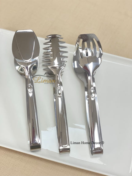 Liman Home Decor - Liman Online Titan Serveerset 3 Delig Zilver