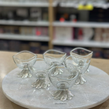 Liman Home Decor - Liman Online Toscana Dessertschaal Zilver 6 Delig