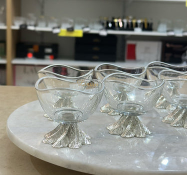 Liman Home Decor - Liman Online Toscana Dessertschaal Zilver 6 Delig