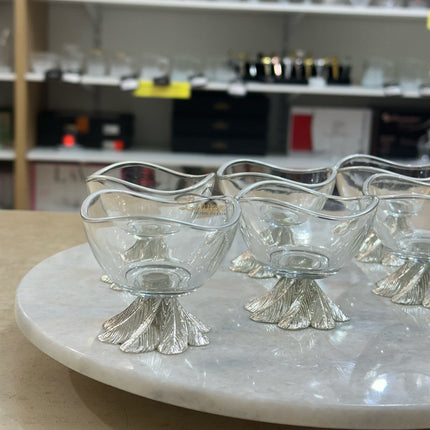 Liman Home Decor - Liman Online Toscana Dessertschaal Zilver 6 Delig