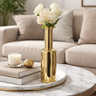 Liman Home Decor - Liman Online VAAS BRASS - GEELKOPER ROND AARDEWERK D9,5x9,5XH29,7CM