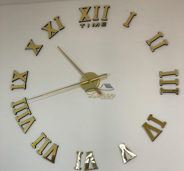 Liman Home Decor - Liman Online WANDKLOK ROMEINSE CIJFERS GOUD