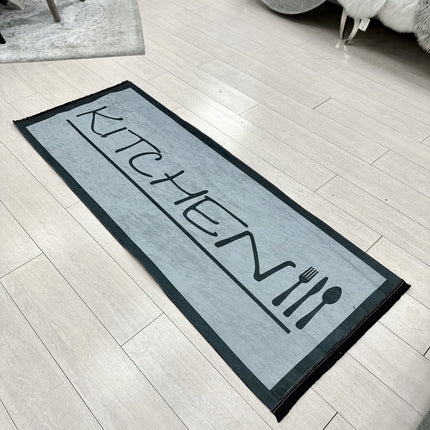 LIMAN KITCHEN WASBARE LOPER - VLOERKLEED - GRIJS