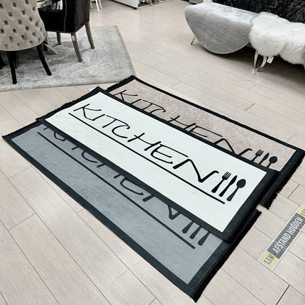 LIMAN KITCHEN WASBARE LOPER - VLOERKLEED - GRIJS