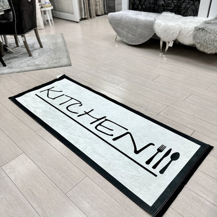 LIMAN KITCHEN WASBARE LOPER - VLOERKLEED - WIT