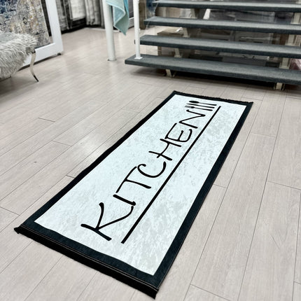 LIMAN KITCHEN WASBARE LOPER - VLOERKLEED - WIT