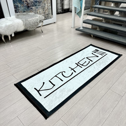 LIMAN KITCHEN WASBARE LOPER - VLOERKLEED - WIT