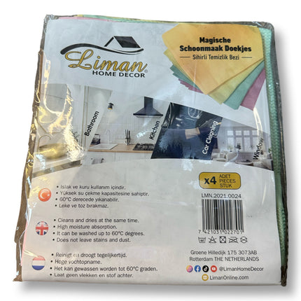 LIMAN Liman®  Microfiber  magische schoonmaak doekjes (4 stuks)