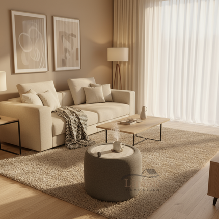 LIMAN LUXE TEDY POEF MET OPBERGRUIMTE EN BIJZETTAFEL