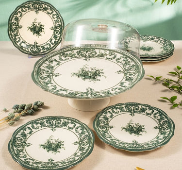 LIMAN New Vintage Green Gebaksset 8 Delig | 6 Persoons ( gebakservies )