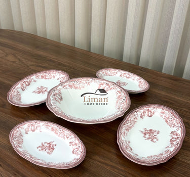LIMAN New Vintage Maroon Serveerbord 21cm | 2-delig