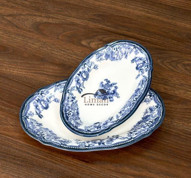 LIMAN New Vintage Navy Serveerbord 21cm | 2-delig