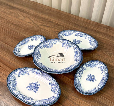 LIMAN New Vintage Navy Serveerbord 21cm | 2-delig