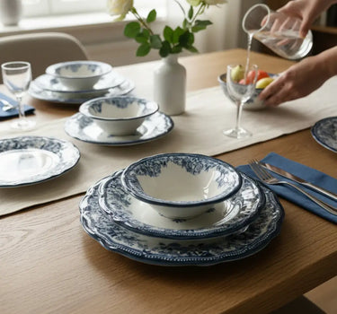 LIMAN New Vintage Serviesset Navy 24 delig | 6 Persoons